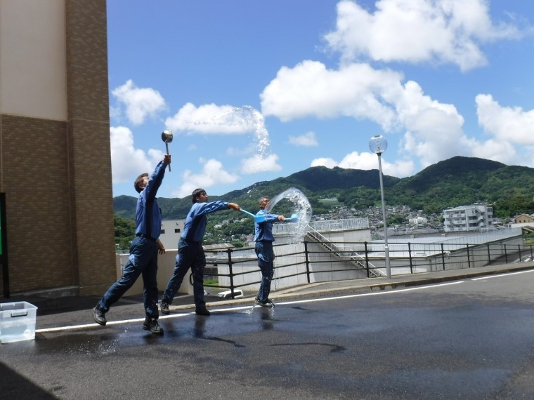 山の田浄水場での様子